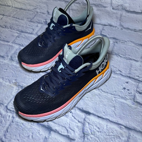 Hoka Clifton 7 Running Shoes Sneakers Womens Size 8 Blue Walking Running - Picture 3 of 16